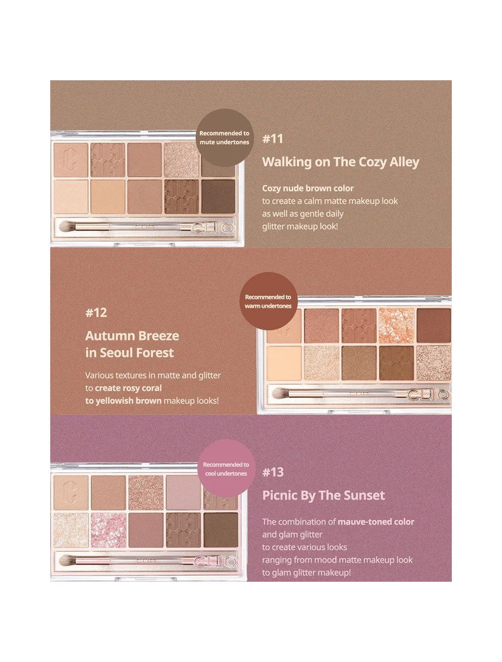 CLIO Pro Eye Palette 11 Walking On The Cozy Alley 10 Shades