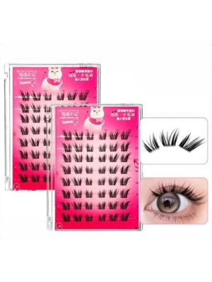 MengJieShangPin Glue Free Lashes 1Set Pink Glam