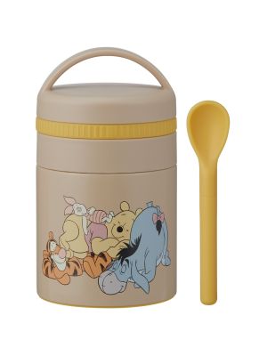 Skater Insulation and cold insulation Petit stainless steel pot with spoon [Winnie the Pooh / Smoky color]	